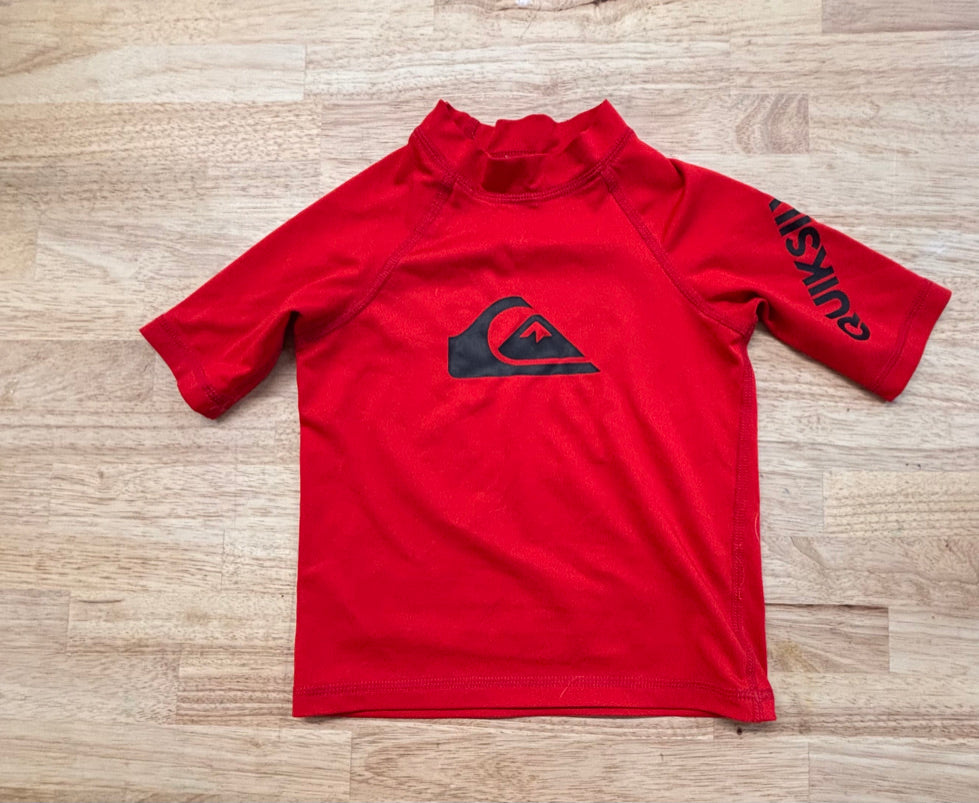 Quiksilver Size 4 Sun/Swim Shirt – Bright Red