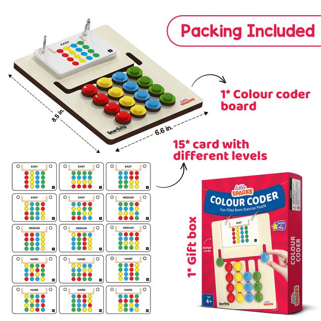Smartivity Color Coder Puzzle – Brain - Building Logic Game (Ages 3–6) - Nest and Sprout - Smartivity