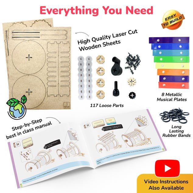 Smartivity Music Machine – Build - Your - Own Wooden Instrument (Ages 8+) - Nest and Sprout - Smartivity