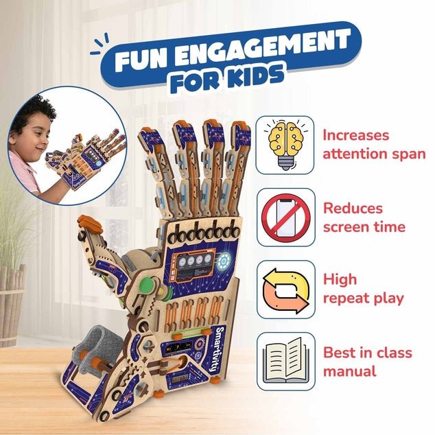 Smartivity Mechanical Hand – Build - Your - Own STEAM Toy (Ages 8+) - Nest and Sprout - Smartivity