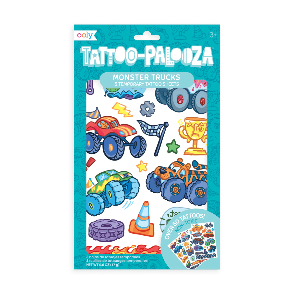 Tattoo Palooza Temp Tattoos: Monster Truck - 3 Sheets - Nest and Sprout - Ooly