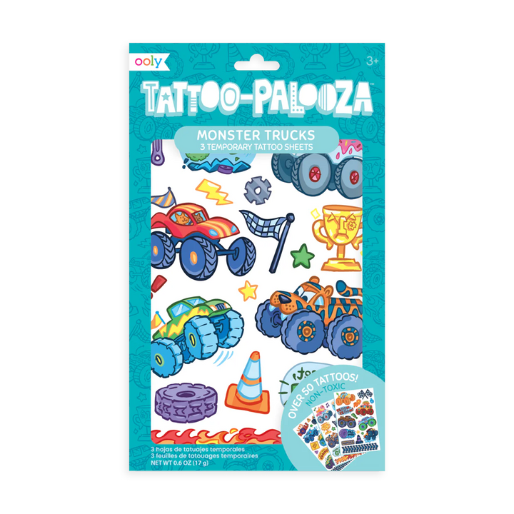 Tattoo Palooza Temp Tattoos:  Monster Truck - 3 Sheets