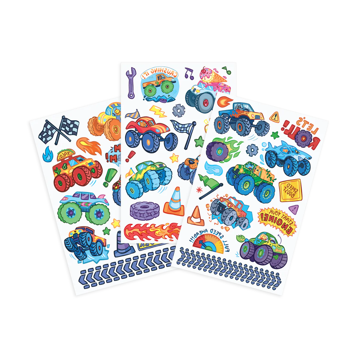 Tattoo Palooza Temp Tattoos: Monster Truck - 3 Sheets - Nest and Sprout - Ooly