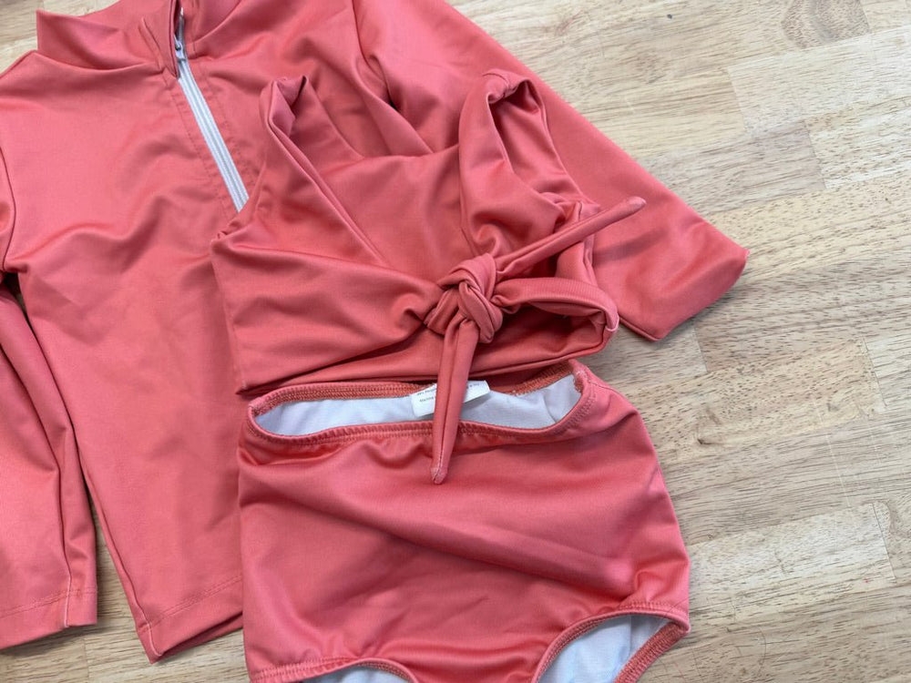 Imagine Perry 3 - Piece Swim Set Coral Made in Canada | Size 2T - Nest and Sprout - Consignment