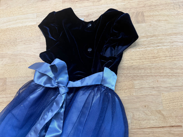 Jona Michelle Special Occasion Dress – 5 | Blue Tulle Skirt Velour Bodice Satin Bow