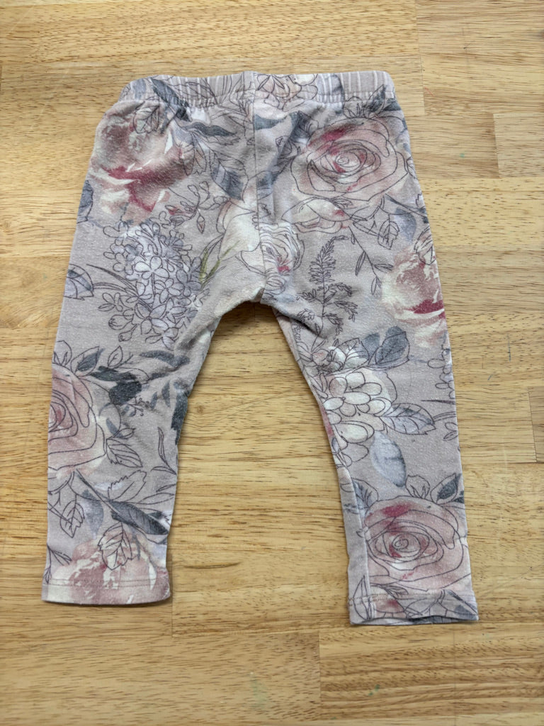 Jax + Lennon Newborn Leggings with Floral Light Purple Print