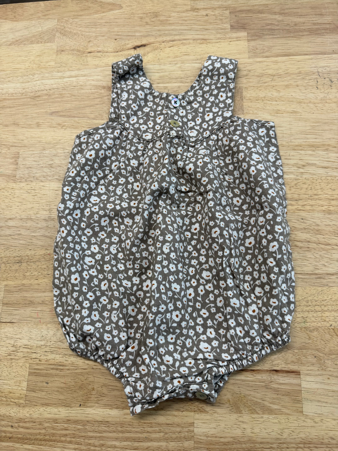Rylee & Cru Bubble Romper – 6–12M | Floral Linen Blend