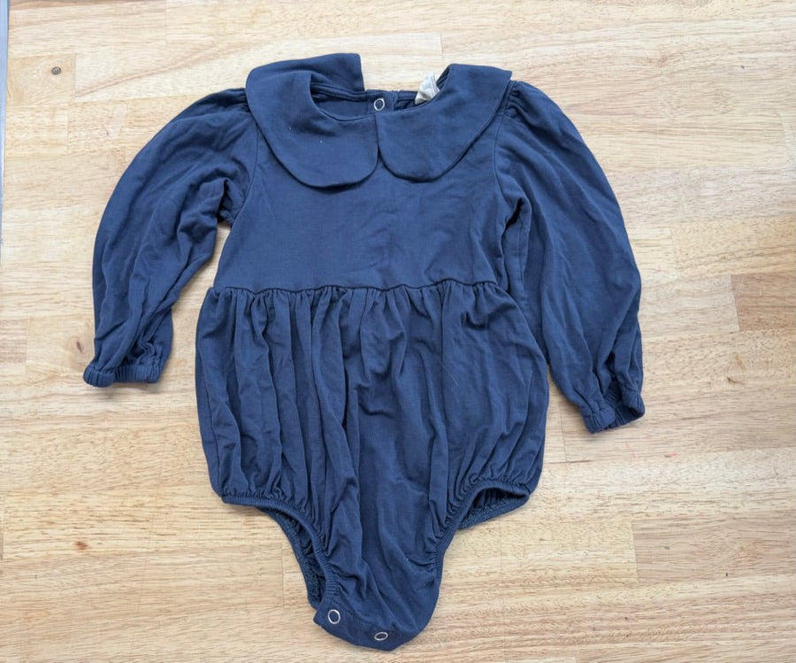 Kate Quinn Bubble Romper – 12–18M | Navy Rounded Collar - Nest and Sprout - Consignment