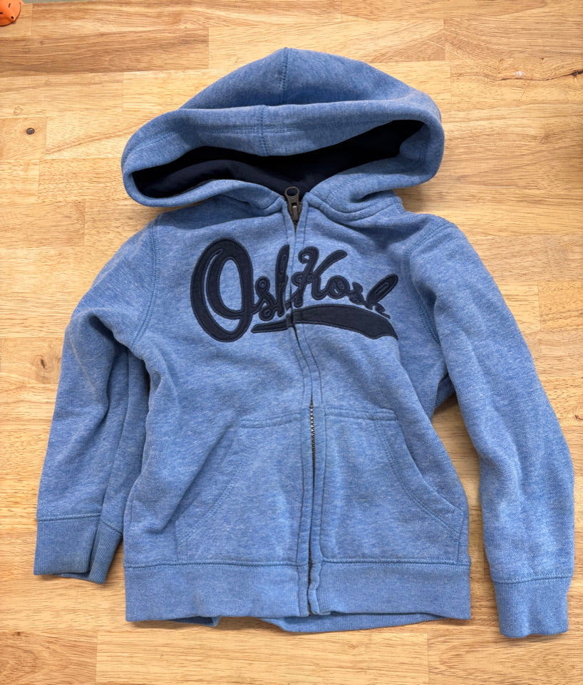 OshKosh Zip-Up Hoodie – Light Blue 3T