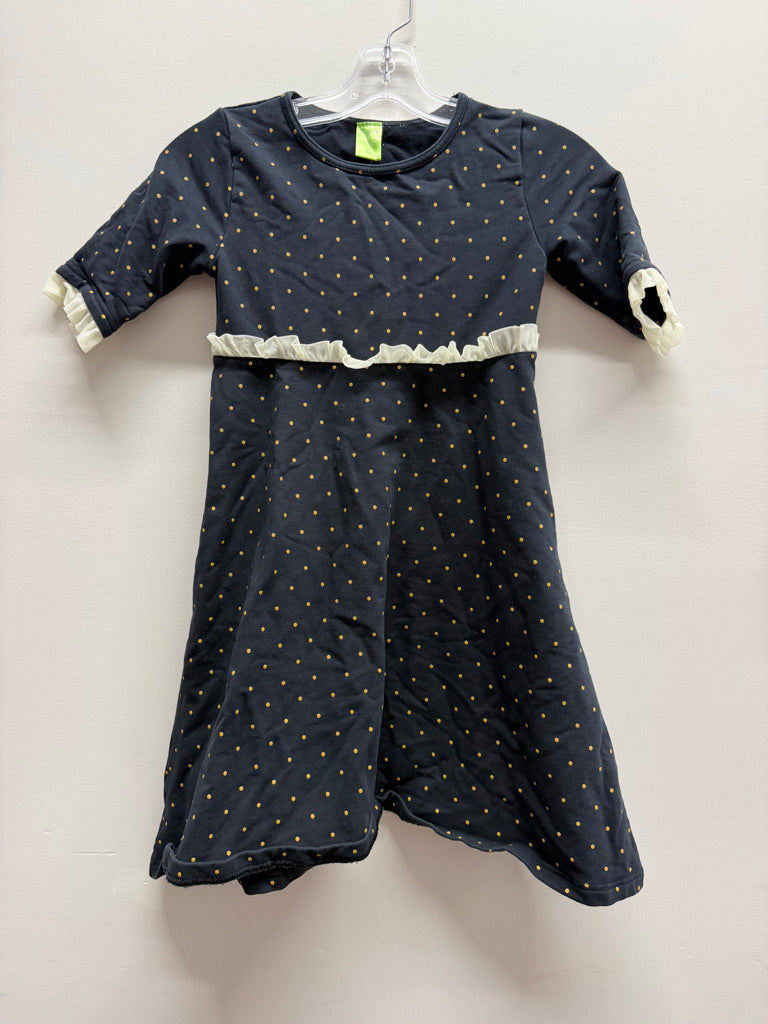Peekaboo Beans Gold Dot Mesh Dress – 8 | Black