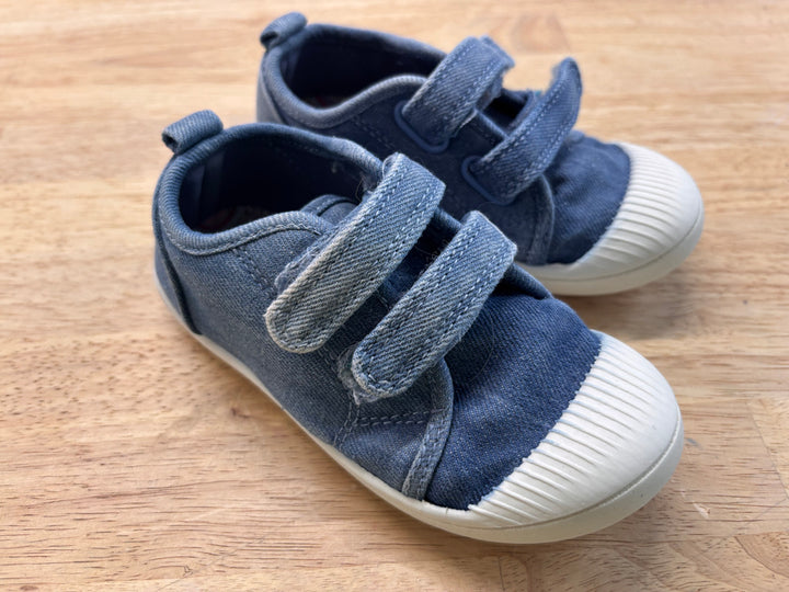 Denim Canvas Sneakers, Size 9