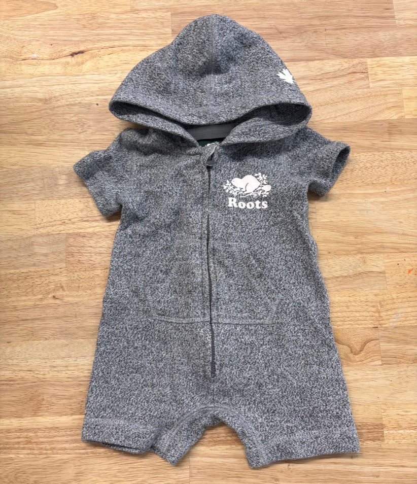 Roots Hooded Romper – Size 3–6M