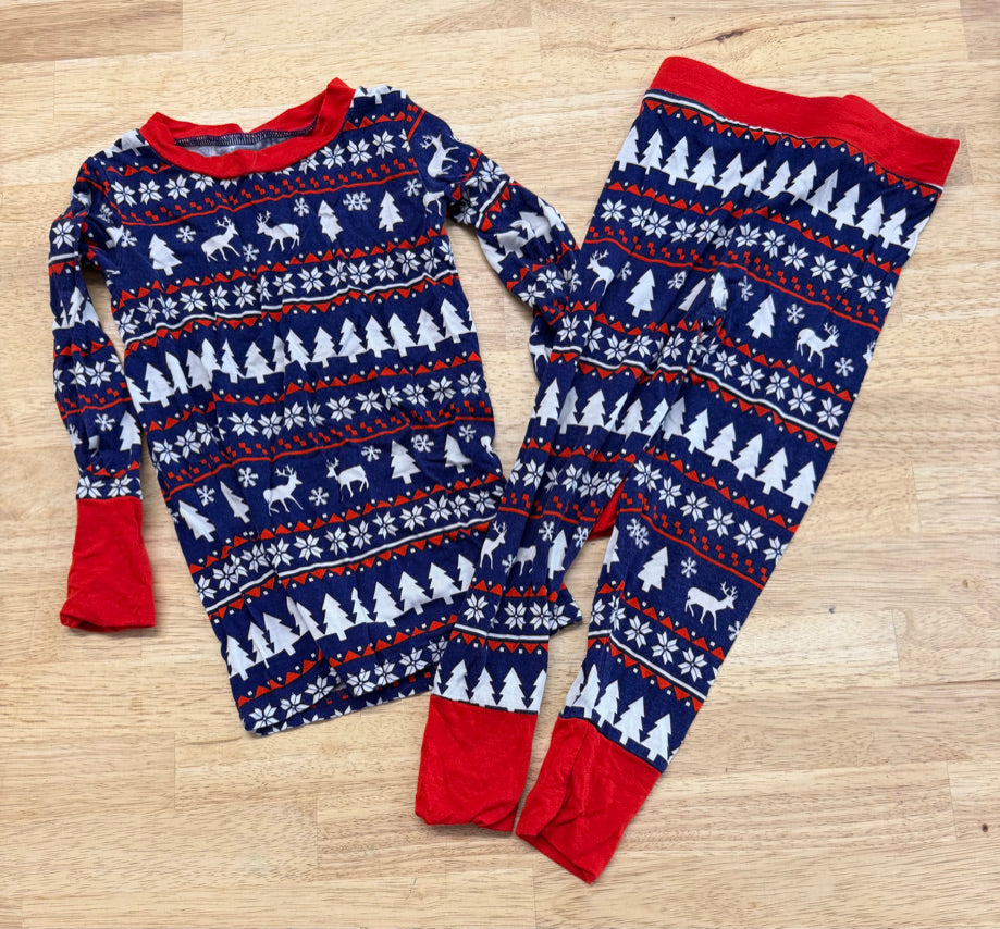 Bums and Roses PJ – 2 | Navy and Red Christmas Print