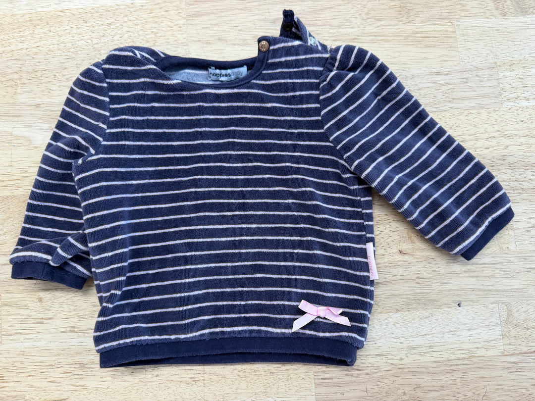 Noppies Terry Top – Est. 6M | Pink & Navy Stripe No Tag