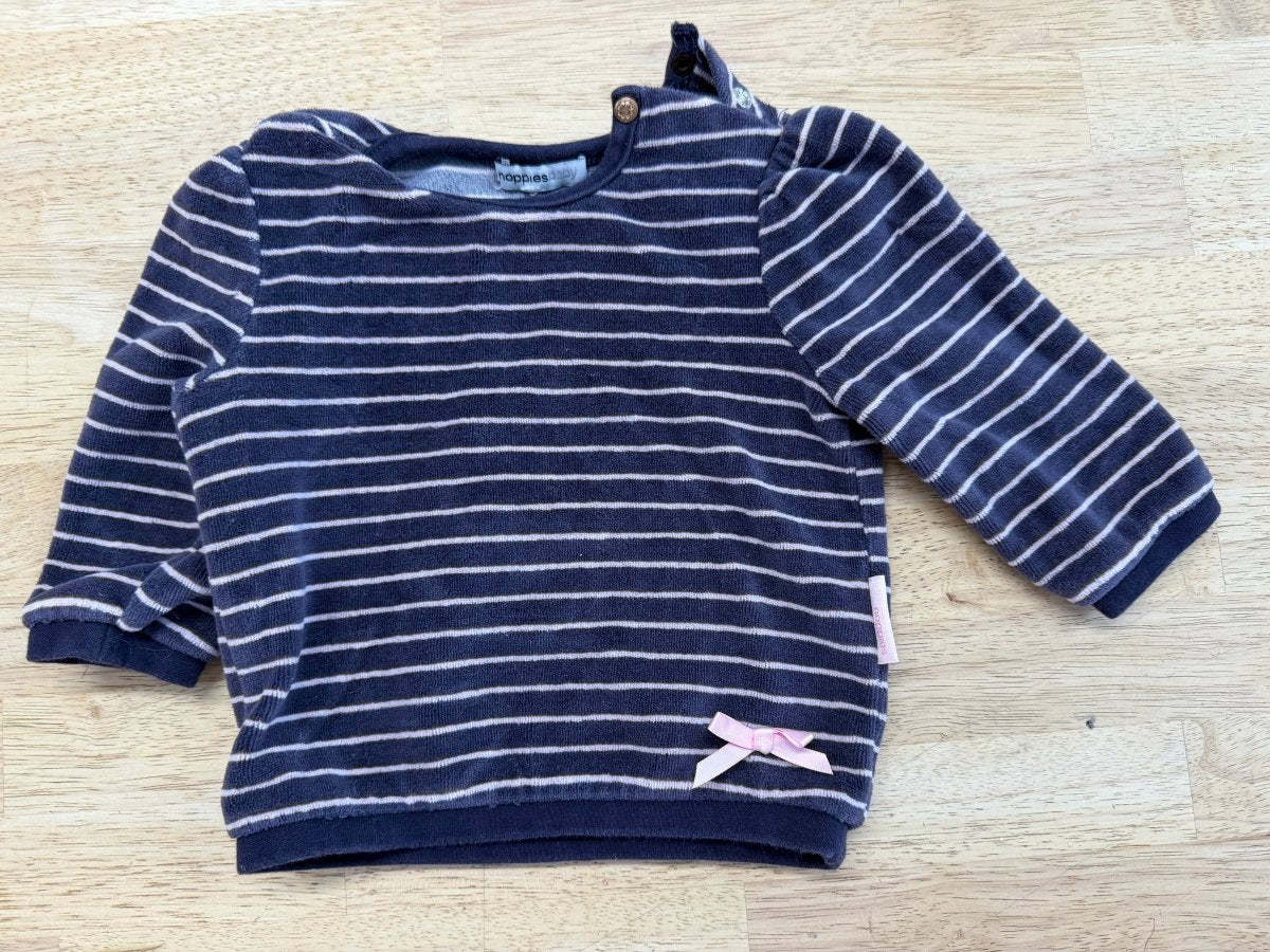 Noppies Terry Top – Est. 6M | Pink & Navy Stripe No Tag - Nest and Sprout-Consignment