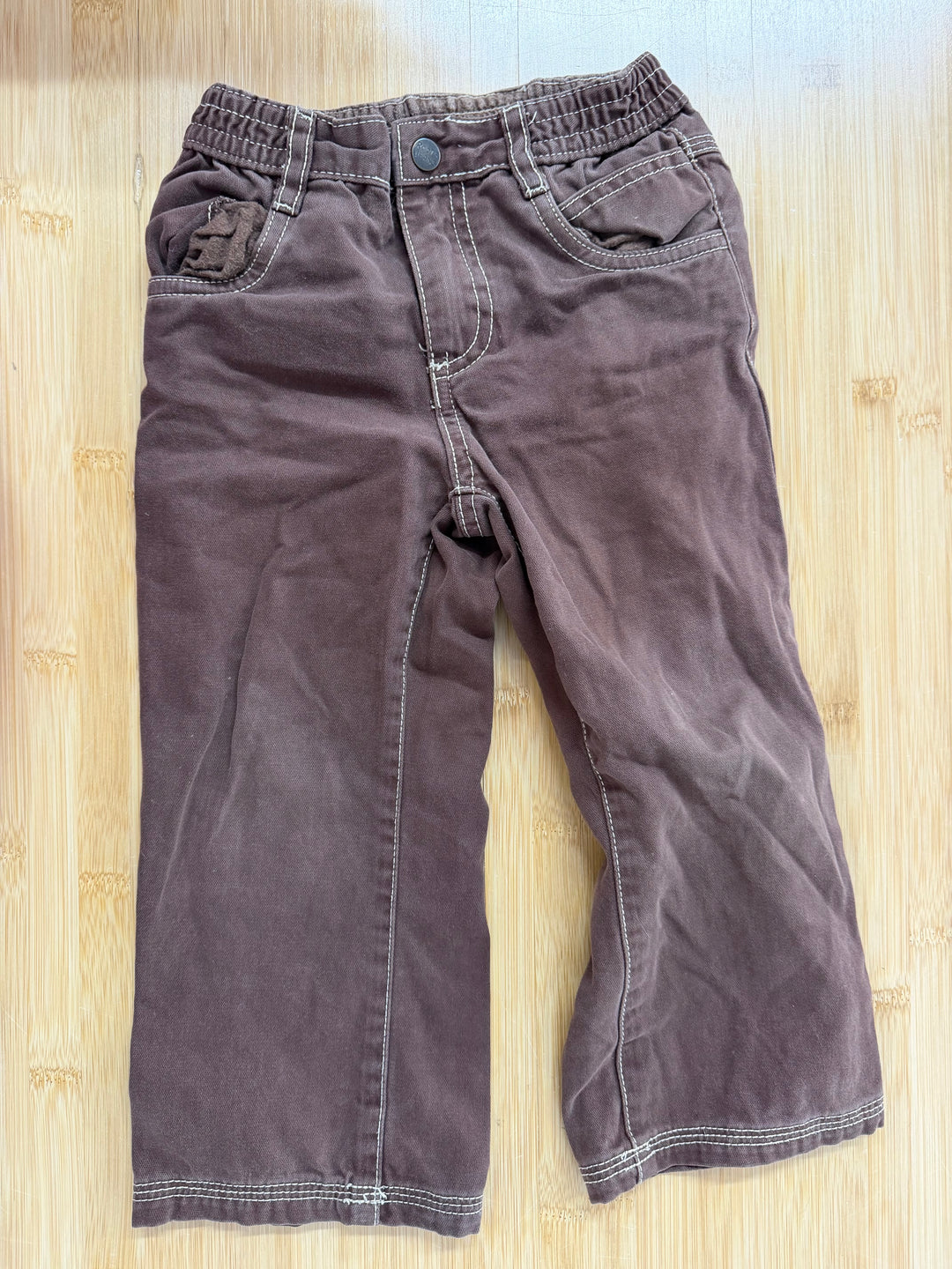 Roots Canvas Pants – 3T | Brown | 100% Cotton