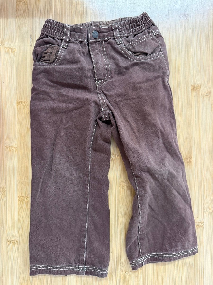 Roots Canvas Pants – 3T | Brown | 100% Cotton - Nest and Sprout-Consignment