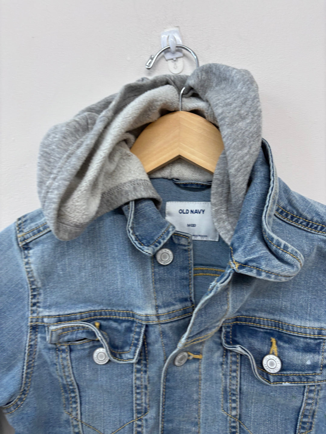 Old Navy Denim Jacket with Sweater Hood (Size 8)