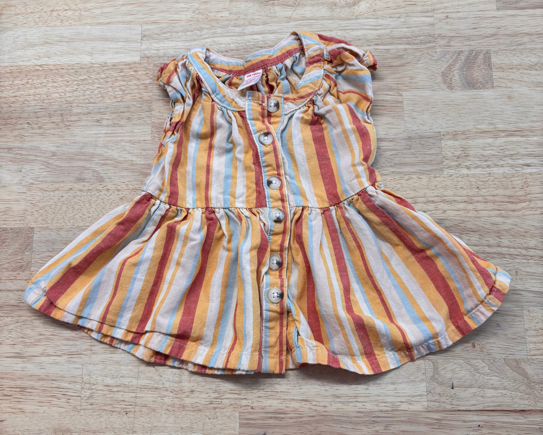 Joe Fresh 4-6M Orange and Red Stripe Dress