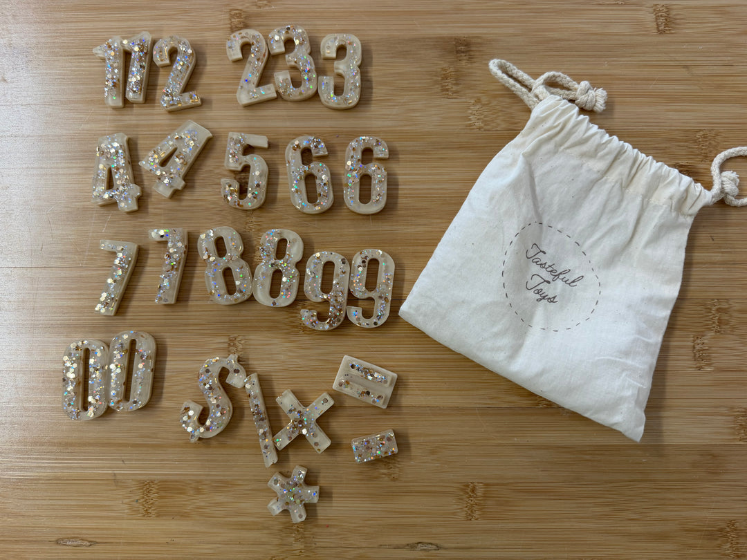 Tasteful Toys Glitter Gold Numbers & Math Set – One Size