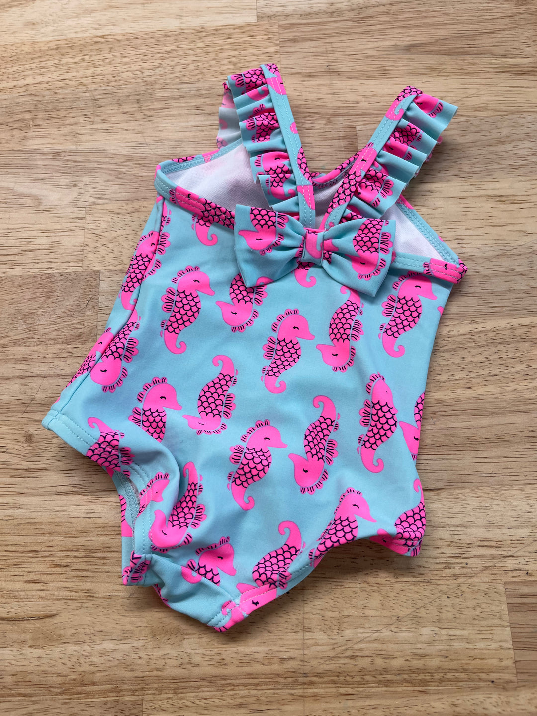 3M Turquoise Swimsuit with Pink Seahorse