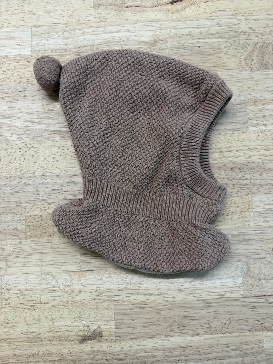 Wheat Kids Pomi Fleece-Lined Balaclava – 48–50cm | Organic Cotton Pompom - Nest and Sprout-Consignment
