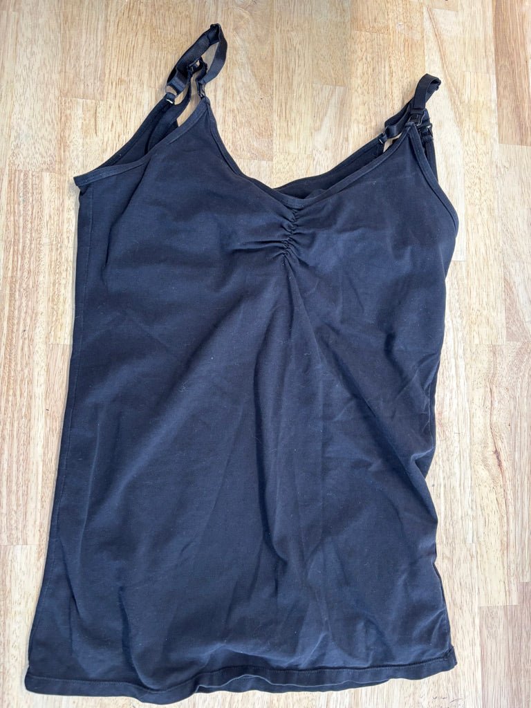 Glamourmom Nursing Tank Black Built - In Bra | Size L - Nest and Sprout - Consignment