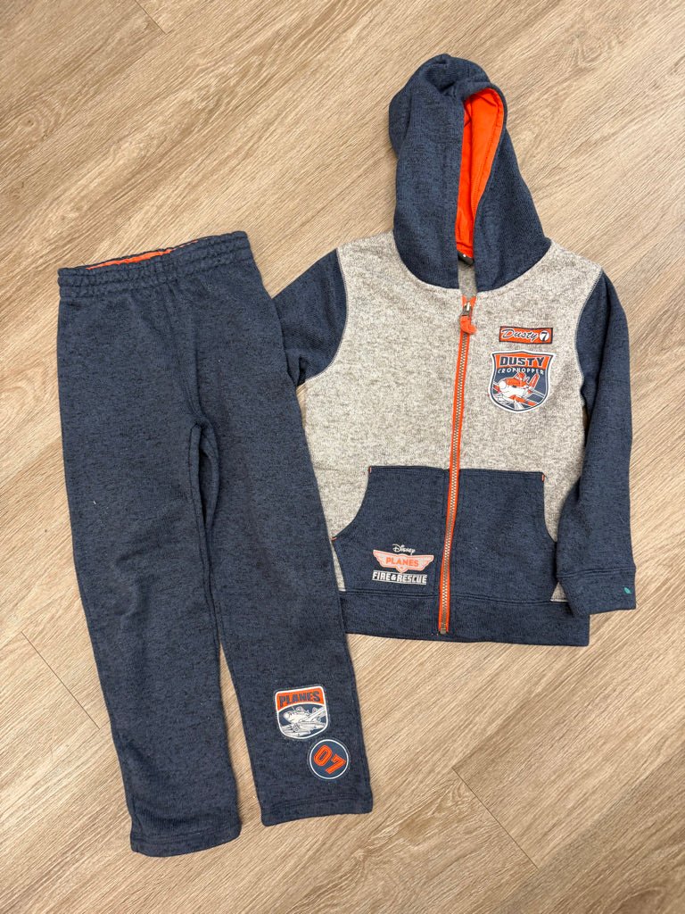 Disney Planes Two-Piece Set – 6 | Zip-Up Sweatshirt & Matching Joggers - Nest and Sprout-Consignment