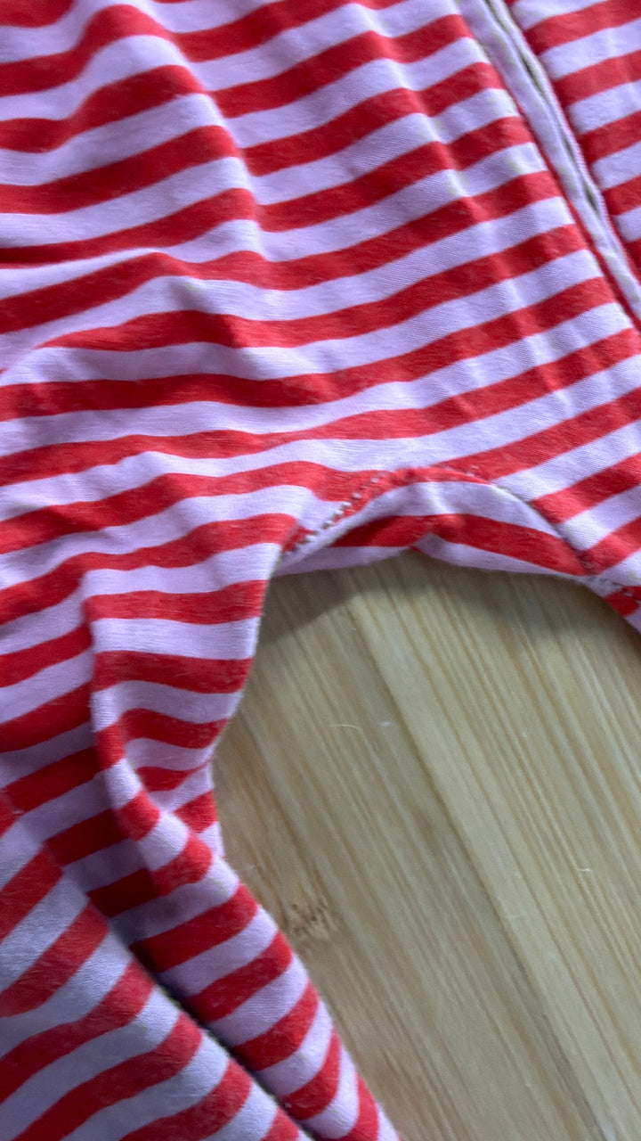 Bambi and Birdie Footless Sleeper – 18-24 Months | Pink and Red Stripe