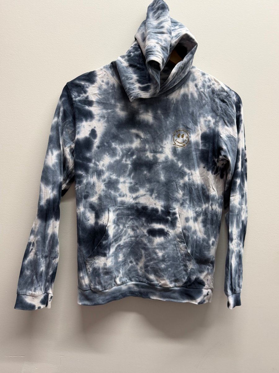 Denim + Flower Tie-Dye Hooded Shirt – 9/10 | Blue - Nest and Sprout-Consignment