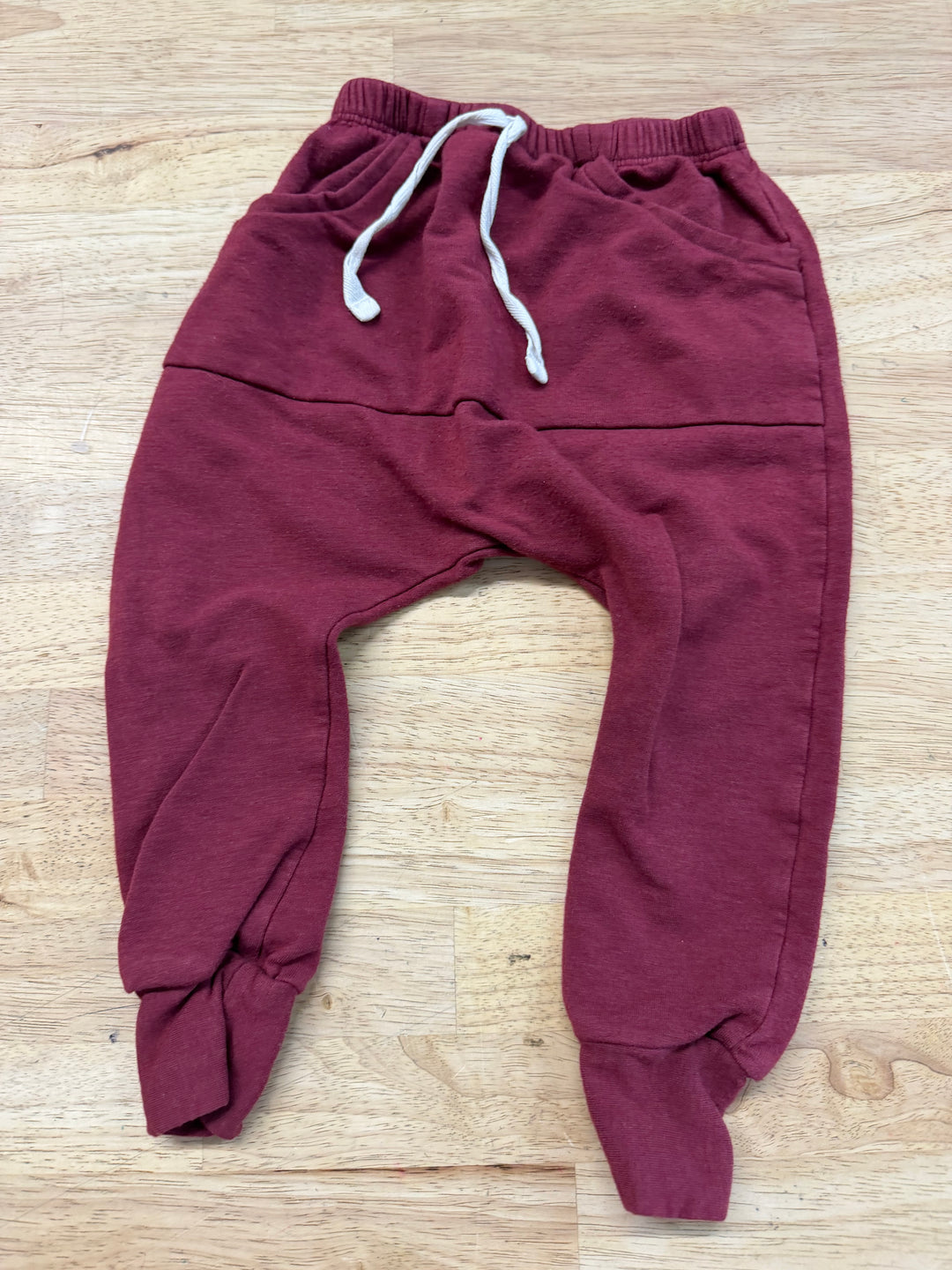 Posh & Cozy Harem Pants – 12-24 Months | Burgundy