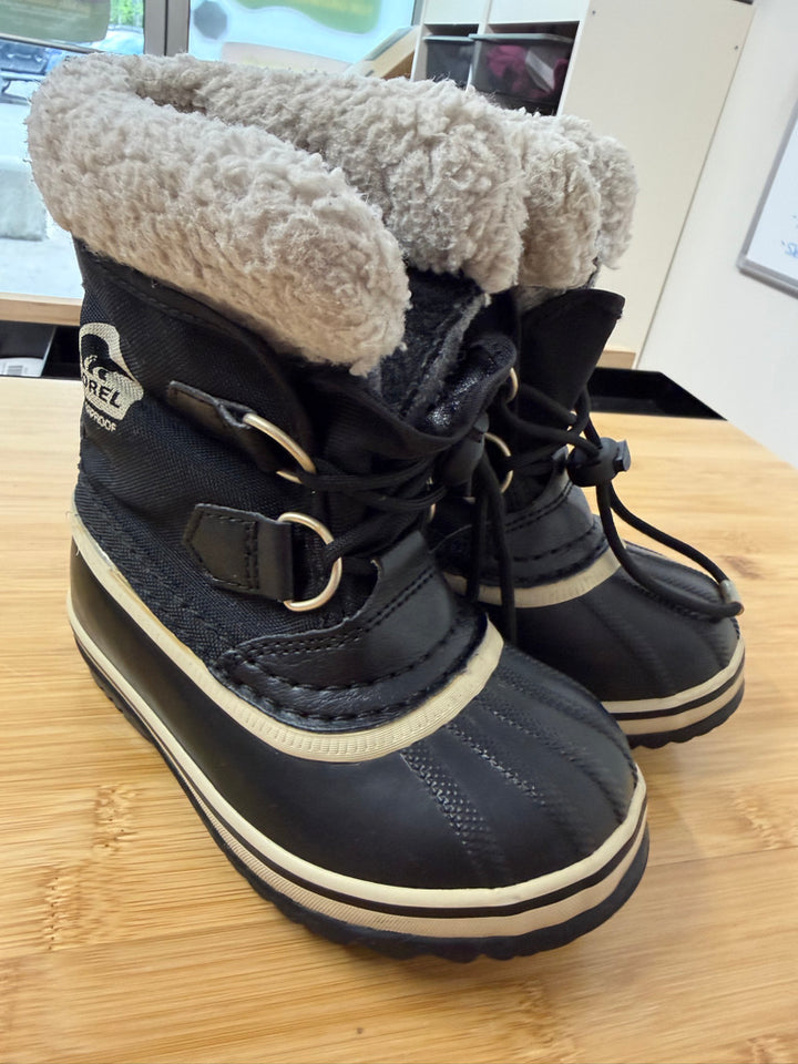 Sorel Waterproof Galosh Boot – 10 (EU 27) | Black Faux Fur Removable Liner | Play