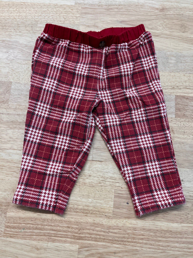 Carter’s Plaid leggings – Red/White, 6M