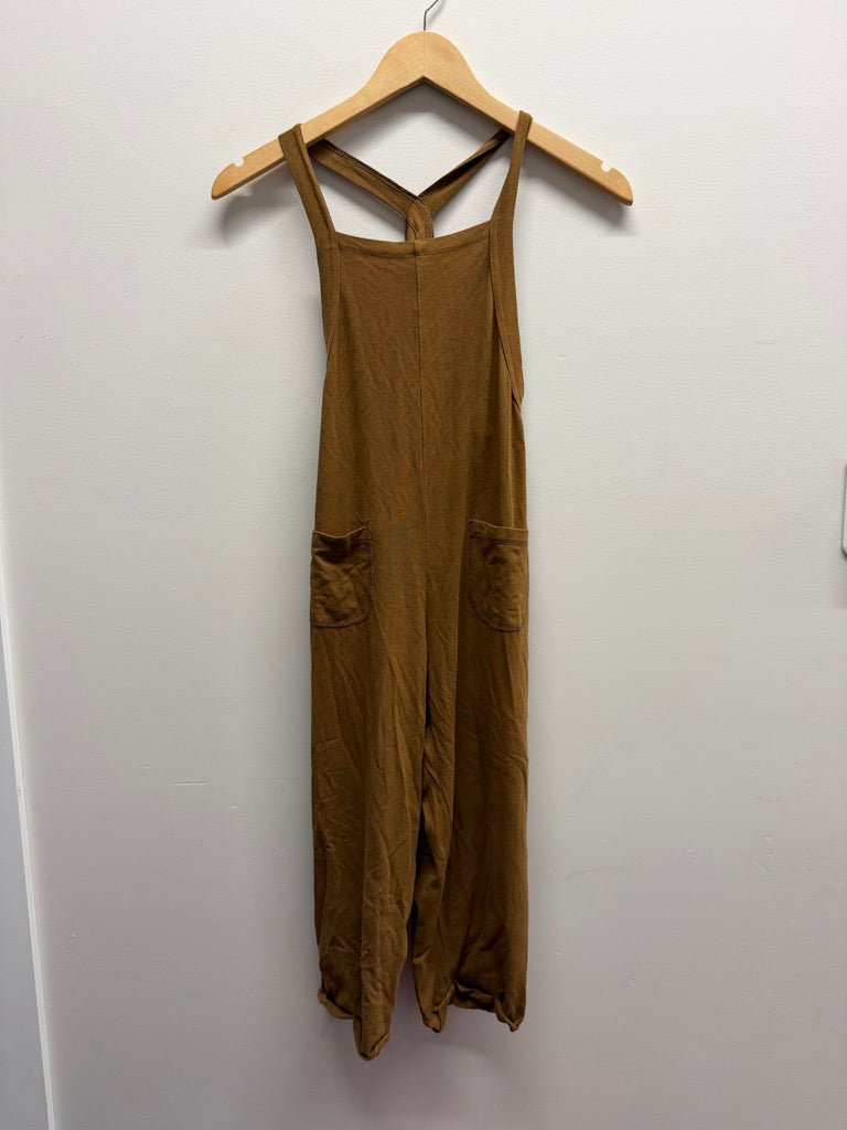 Jax & Lennon Dungaree Romper – Youth L | Dark Medium Brown - Nest and Sprout-Consignment