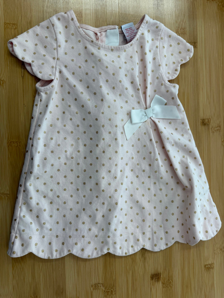 Tahari Dress – 4T | Light Pink Gold Dots