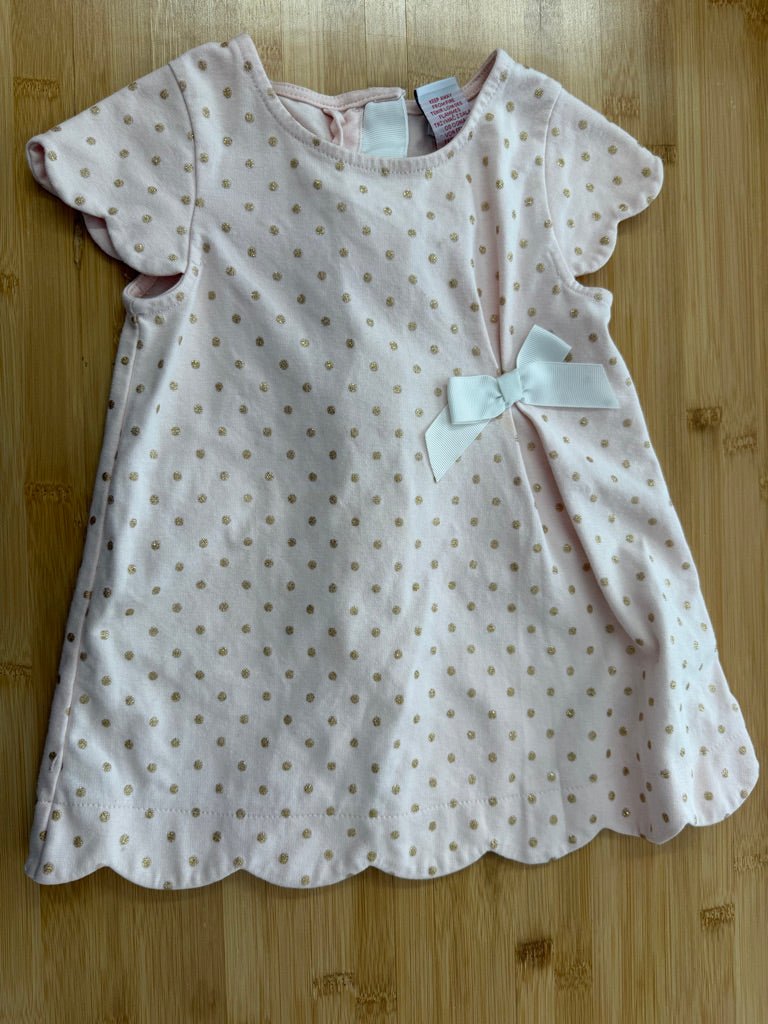 Tahari Dress – 4T | Light Pink Gold Dots - Nest and Sprout-Consignment