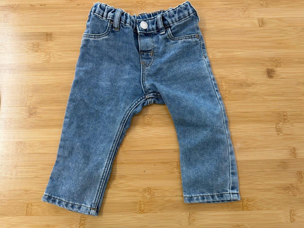 H&M Denim – 9–12M | Light Wash | Play heart pocketss - Nest and Sprout-Consignment