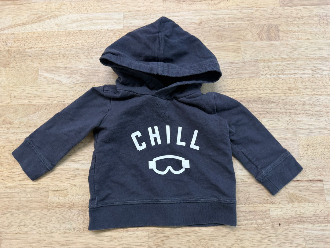 Baby Gap Ski Goggle Graphic Hoodie – 6–12M | Charcoal Lightweight