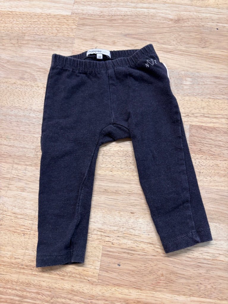 Noppies Leggings – 62 Black Heart Detail - Nest and Sprout - Consignment