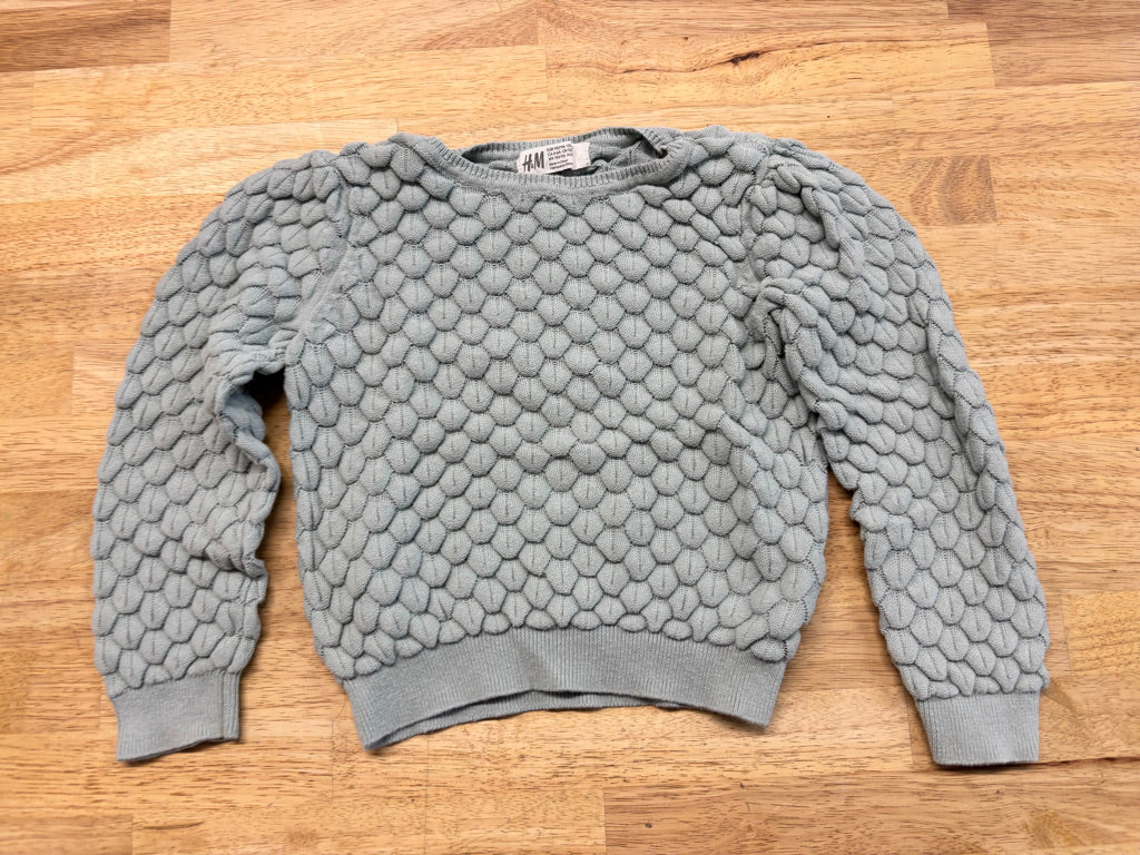 H&M Textured Knit Sweater – Mint | 4–6M