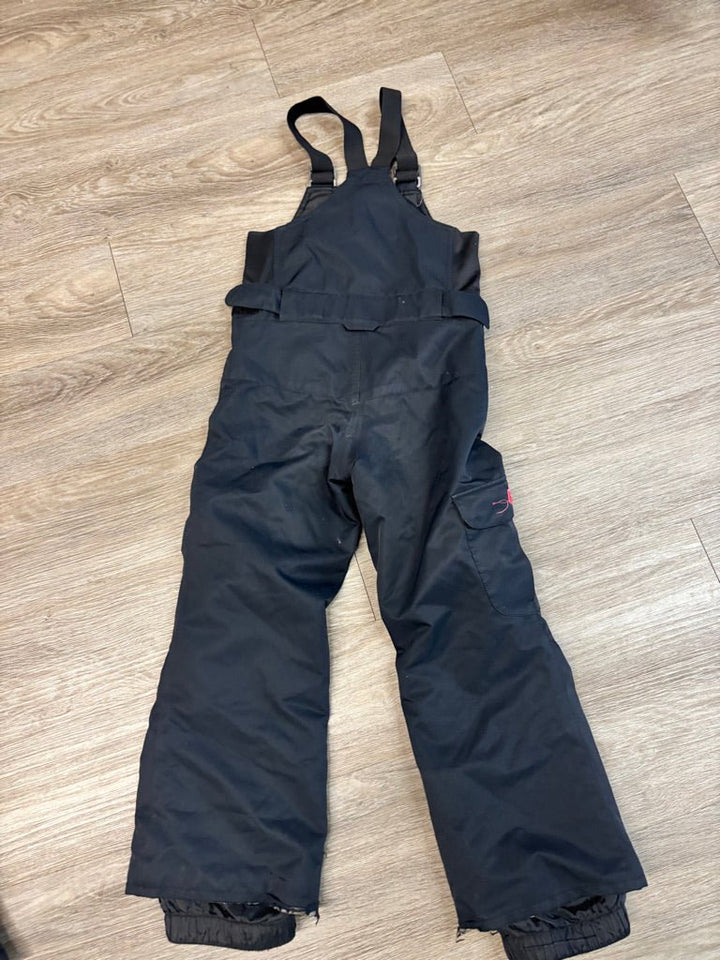 Roxy Black Bib Snowpants Pink Logo | Size T6/7 PLAY - Nest and Sprout-Consignment