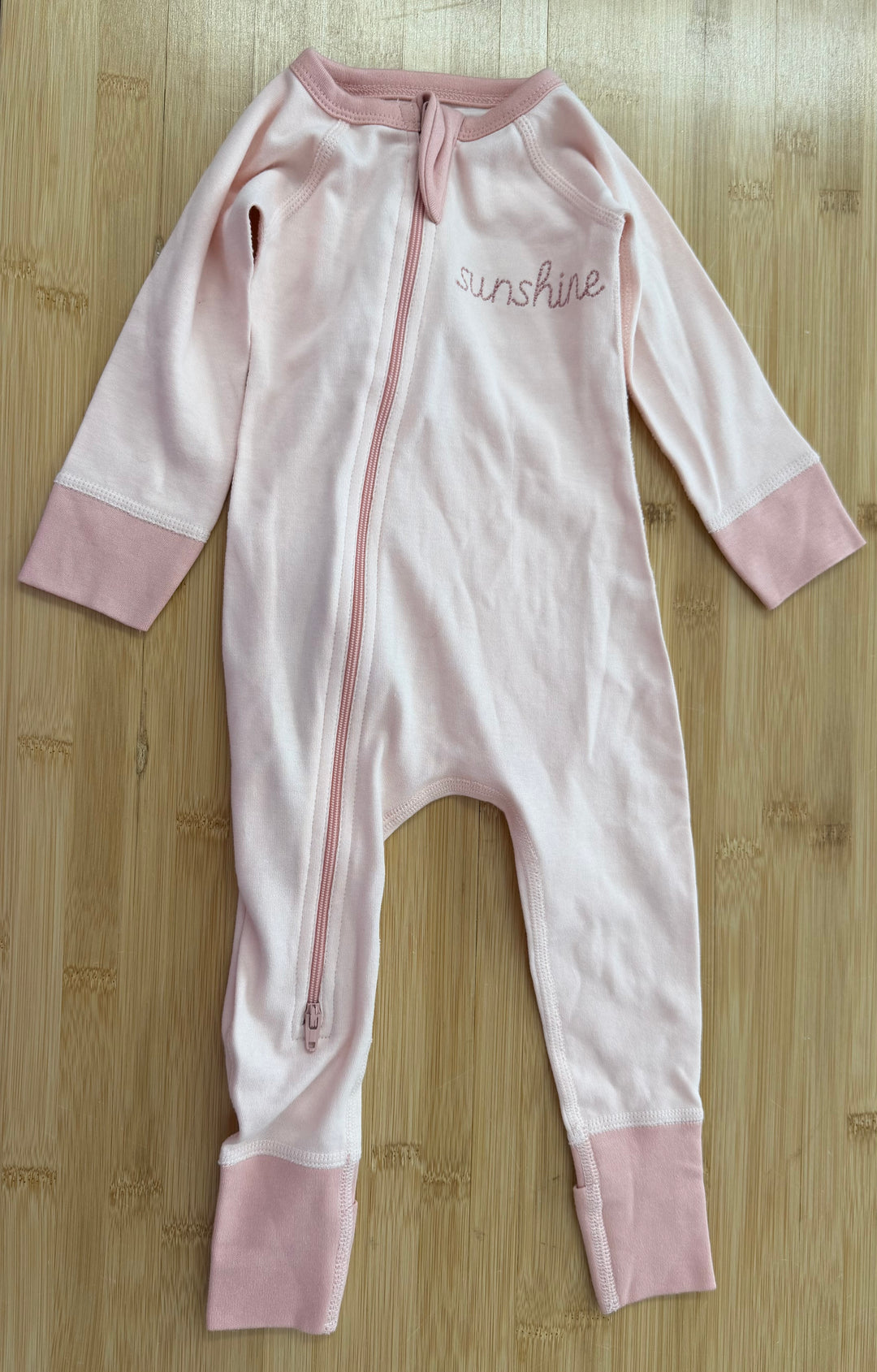 Sapling Child Sunshine Footless Sleeper – 0–3M | Light Pink Organic Cotton Like New
