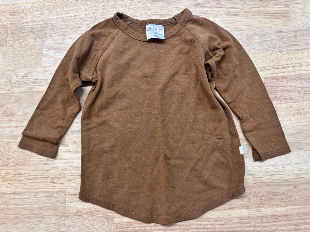 Jax & Lennon Caramel LS Top 6–12M (Light Pilling)