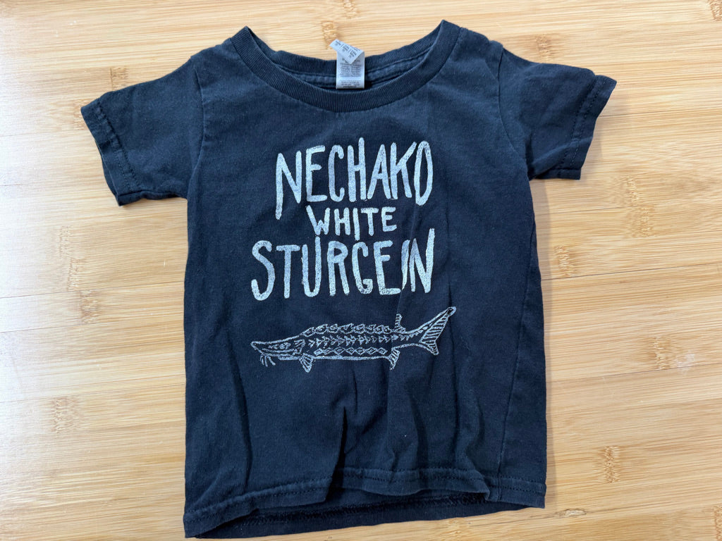 Nechako White Sturgeon Shirt – 2T | Black Local Artist Print