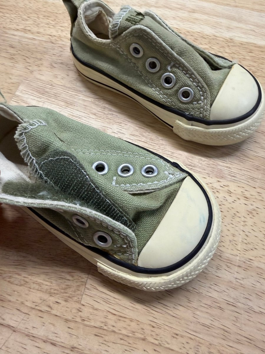 Converse All Star Velcro Sneakers – 4 | Sage Green - Nest and Sprout-Consignment