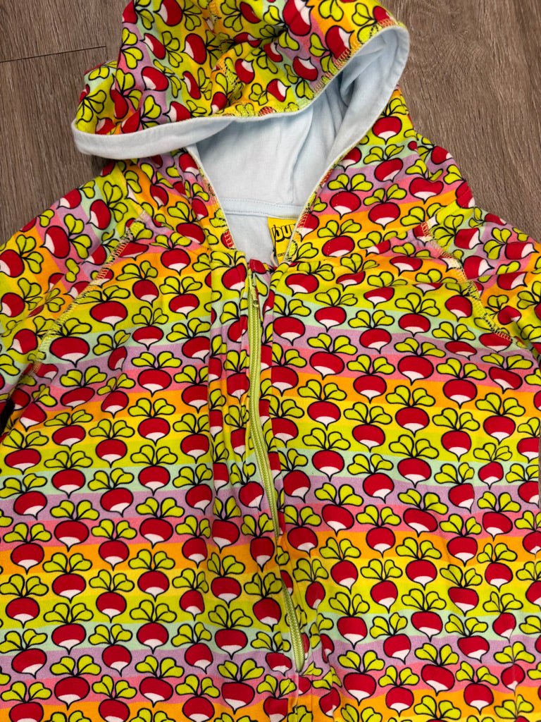 Duns Sweden Hooded One-Piece – 134/140cm (10Y) | Radish Rainbow Print - Nest and Sprout-Consignment