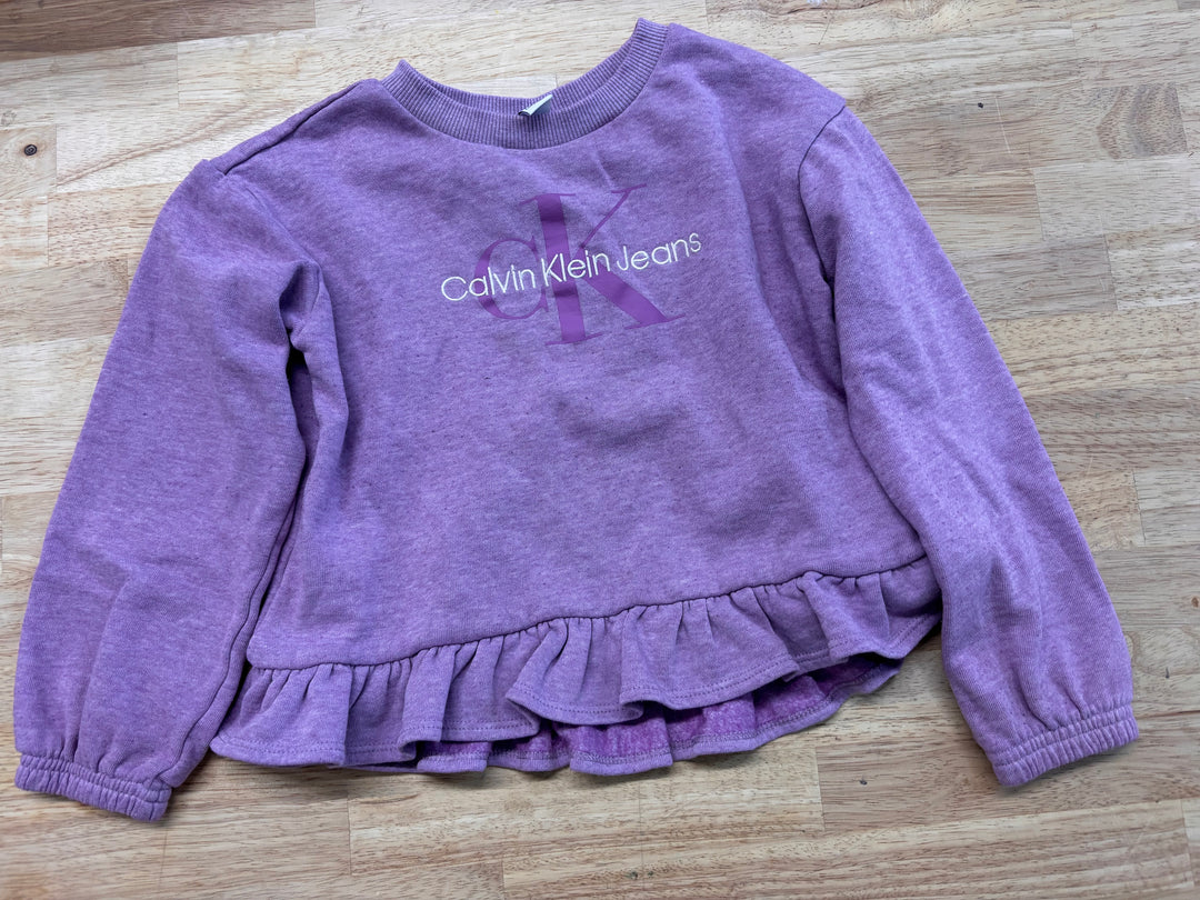 Calvin Klein Ruffle Hem Sweatshirt – Light Purple – Size 6