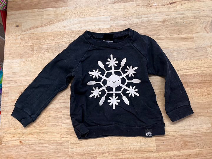 Whistle & Flute 6–12M Glitter Snowflake Sweatshirt