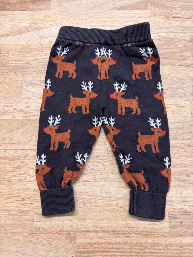 Joe Fresh 6-12M Reindeer Knit Pants - Nest and Sprout-Consignment