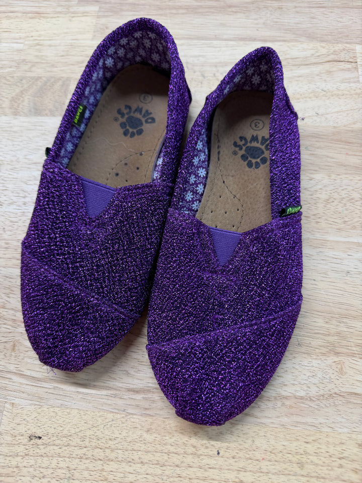 Dawgs Canvas Shoe – Junior 3 | Purple Sequin | Flat